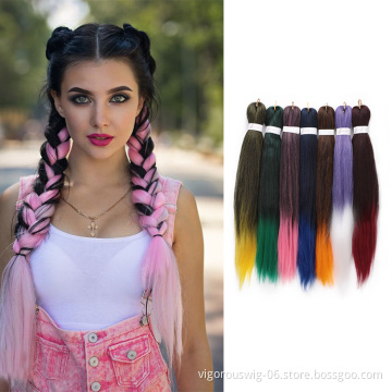 Vigorous wholesalers soft bulk new ombre jumbo  hair pre stretch synthetic braiding hair extensions for african hair